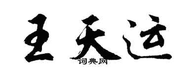 胡问遂王天运行书个性签名怎么写
