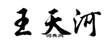 胡问遂王天河行书个性签名怎么写