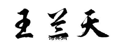 胡问遂王兰天行书个性签名怎么写