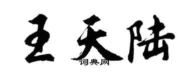 胡问遂王天陆行书个性签名怎么写