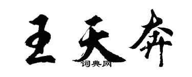 胡问遂王天奔行书个性签名怎么写