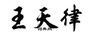 胡问遂王天律行书个性签名怎么写