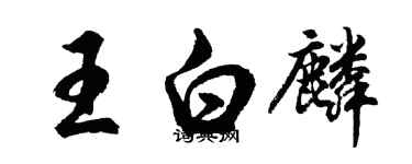 胡问遂王白麟行书个性签名怎么写