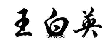 胡问遂王白英行书个性签名怎么写