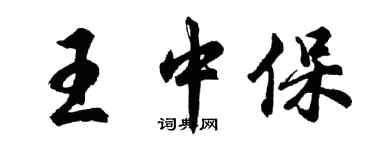 胡问遂王中保行书个性签名怎么写