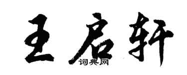 胡问遂王启轩行书个性签名怎么写