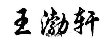 胡问遂王渤轩行书个性签名怎么写