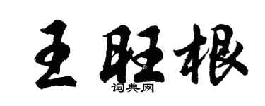 胡问遂王旺根行书个性签名怎么写