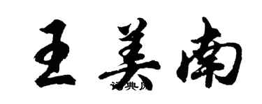 胡问遂王美南行书个性签名怎么写