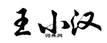胡问遂王小汉行书个性签名怎么写