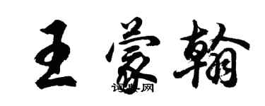 胡问遂王蒙翰行书个性签名怎么写