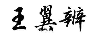 胡问遂王翼辨行书个性签名怎么写