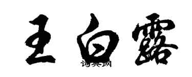 胡问遂王白露行书个性签名怎么写
