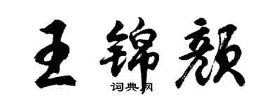 胡问遂王锦颜行书个性签名怎么写