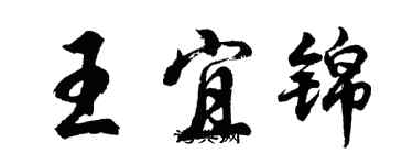 胡问遂王宜锦行书个性签名怎么写