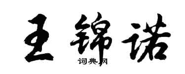 胡问遂王锦诺行书个性签名怎么写