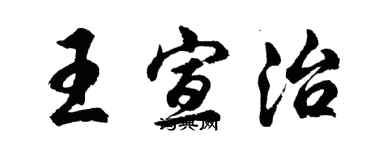 胡问遂王宣治行书个性签名怎么写