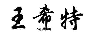 胡问遂王希特行书个性签名怎么写