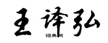 胡问遂王译弘行书个性签名怎么写