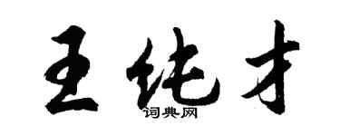 胡问遂王纯才行书个性签名怎么写