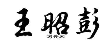 胡问遂王昭彭行书个性签名怎么写