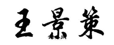 胡问遂王景策行书个性签名怎么写