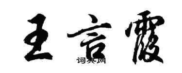 胡问遂王言霞行书个性签名怎么写