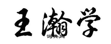 胡问遂王瀚学行书个性签名怎么写
