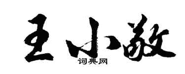 胡问遂王小敬行书个性签名怎么写