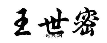 胡问遂王世密行书个性签名怎么写
