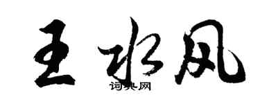 胡问遂王水风行书个性签名怎么写