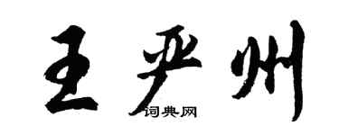 胡问遂王严州行书个性签名怎么写