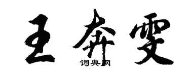 胡问遂王奔雯行书个性签名怎么写