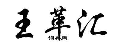 胡问遂王革汇行书个性签名怎么写
