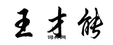 胡问遂王才能行书个性签名怎么写