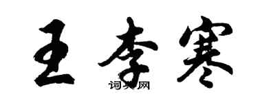 胡问遂王李寒行书个性签名怎么写