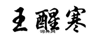 胡问遂王醒寒行书个性签名怎么写