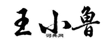 胡问遂王小鲁行书个性签名怎么写