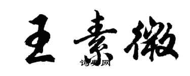 胡问遂王素微行书个性签名怎么写
