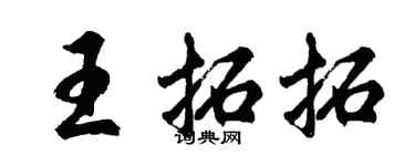 胡问遂王拓拓行书个性签名怎么写