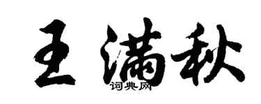 胡问遂王满秋行书个性签名怎么写