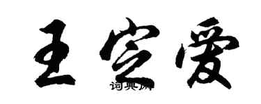 胡问遂王定爱行书个性签名怎么写