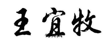 胡问遂王宜牧行书个性签名怎么写
