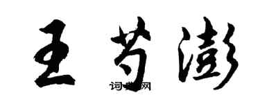 胡问遂王芍澎行书个性签名怎么写