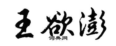 胡问遂王欲澎行书个性签名怎么写