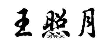 胡问遂王照月行书个性签名怎么写
