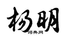 胡问遂杨明行书个性签名怎么写