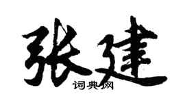 胡问遂张建行书个性签名怎么写