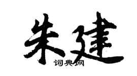 胡问遂朱建行书个性签名怎么写