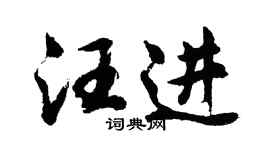 胡问遂汪进行书个性签名怎么写